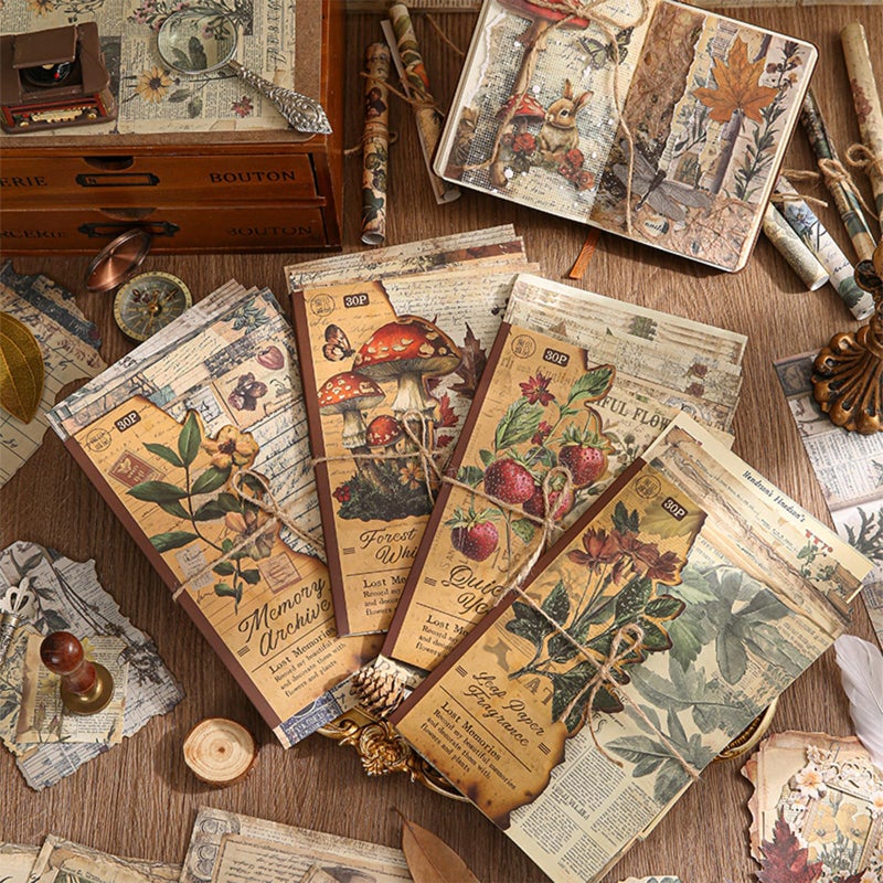 SIBLYMONA 120 Pcs Deco Papers for Scrapbooking, 5.5*5.5in Vintage Decoupage Paper Junk Journal Supplies, Retro Flower Butterfly Ephemera Paper Pack Diary Room Decor Wall Art Collage Album (Lost Memory) - Image 4