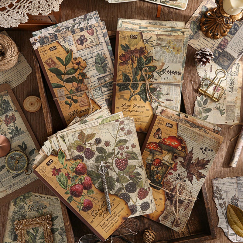 SIBLYMONA 120 Pcs Deco Papers for Scrapbooking, 5.5*5.5in Vintage Decoupage Paper Junk Journal Supplies, Retro Flower Butterfly Ephemera Paper Pack Diary Room Decor Wall Art Collage Album (Lost Memory) - Image 3