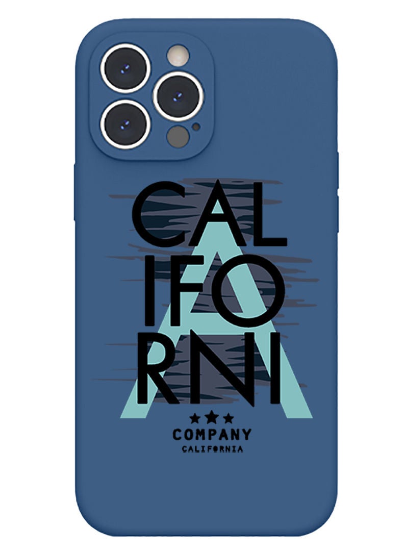 Theodor Protective Slim Fit Case Liquid Silicone Cover with Full Body Protection Anti-Scratch Shockproof Case For iPhone 12 Pro Max Blue  - California Black copy - Image 1