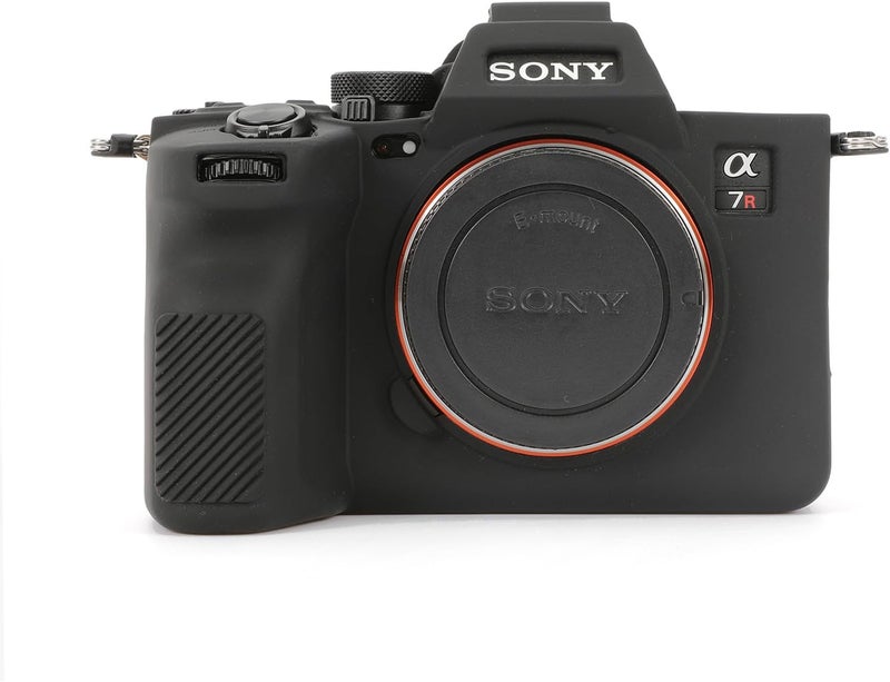 Rieibi حافظة ريبى لكاميرا سوني A7RV، حافظة واقية من السيليكون الناعم لكاميرا سوني A7R5/A7R V/ألفا 7R V/A7RV/A7R 5/A7RM5، حافظة كاميرا A7 RV خفيفة الوزن، غلاف جسم الكاميرا - أسود - Image 1