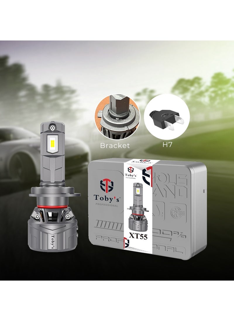 Toby's - Tobys XT55 H7 2 Pieces Car LED Headlight Original 55W/piece Power 5500/piece Lumens With Color Temperature 6500K - Image 1