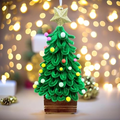 Akaar Decor's Mini Christmas Tree for Table Decoration 9 Inch | Small Xmas Tree with Star & Colorful Balls | Tabletop Christmas Decor for Home, Office & Gifting | Ready-to-Display Christmas Tree - Image 5