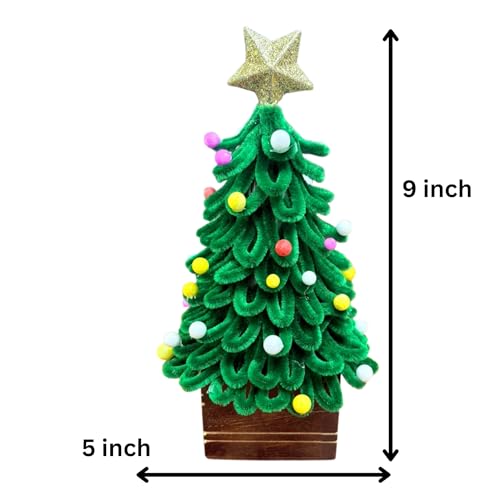 Akaar Decor's Mini Christmas Tree for Table Decoration 9 Inch | Small Xmas Tree with Star & Colorful Balls | Tabletop Christmas Decor for Home, Office & Gifting | Ready-to-Display Christmas Tree - Image 2