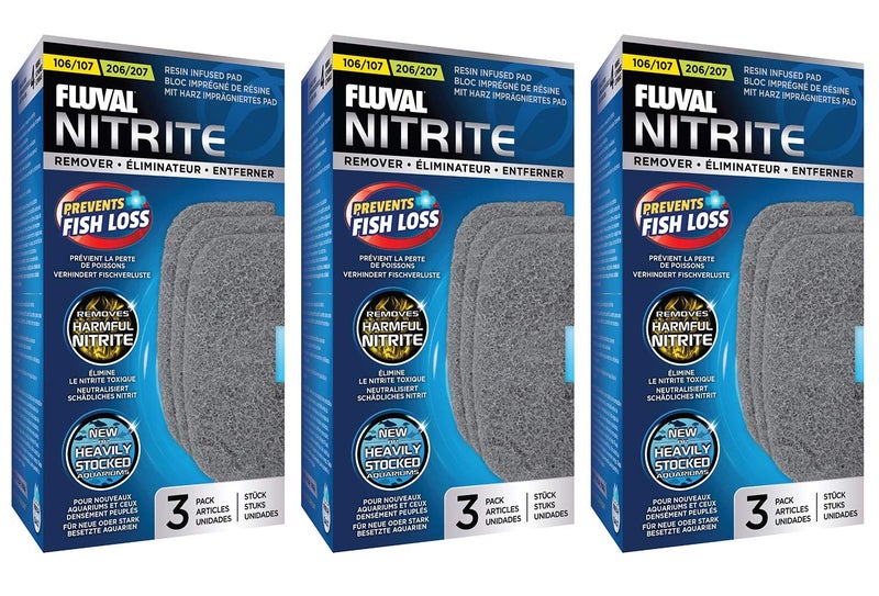 Fluval 9 Pack of Nitrite Remover Pads for 106/107 & 206/207 Aquarium Canister Filters - Image 1