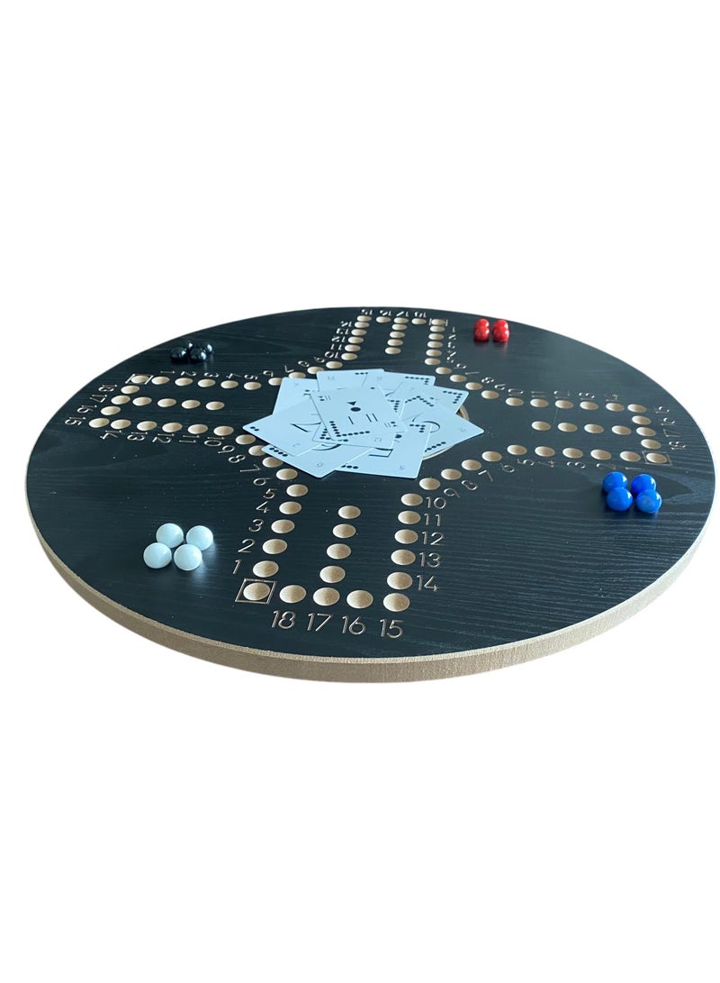 جاكارو جوكر مجموعة لعبة جاكاروا مع حقيبة حمل، لوح خشبي لـ 4 لاعبين، كرات وبطاقات - أسود - Image 4