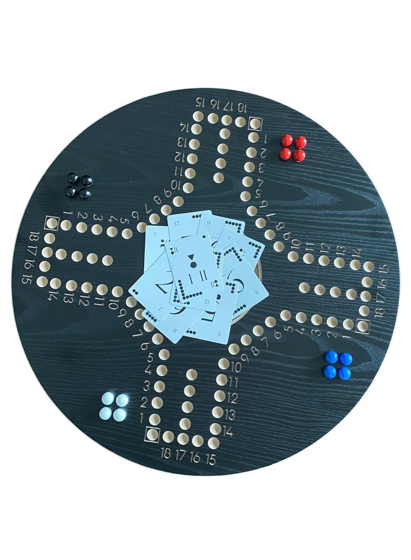 جاكارو جوكر مجموعة لعبة جاكاروا مع حقيبة حمل، لوح خشبي لـ 4 لاعبين، كرات وبطاقات - أسود - Image 3