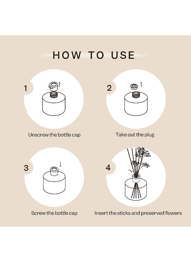 Cocorrína Premium Reed Diffuser Set with Preserved Baby's Breath & Cotton Stick Coconut Lime