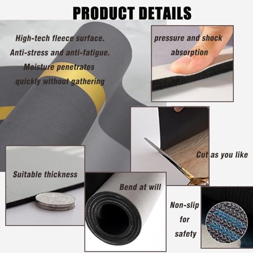 YAGVIZ Anti Fatigue Kitchen Rug Sets 2 Piece Non Slip Kitchen Mats for Floor Cushioned Kitchen Rugs & Mats Waterproof Comfort Standing Mat Runner for Kitchen,Home Office,Sink - Image 4