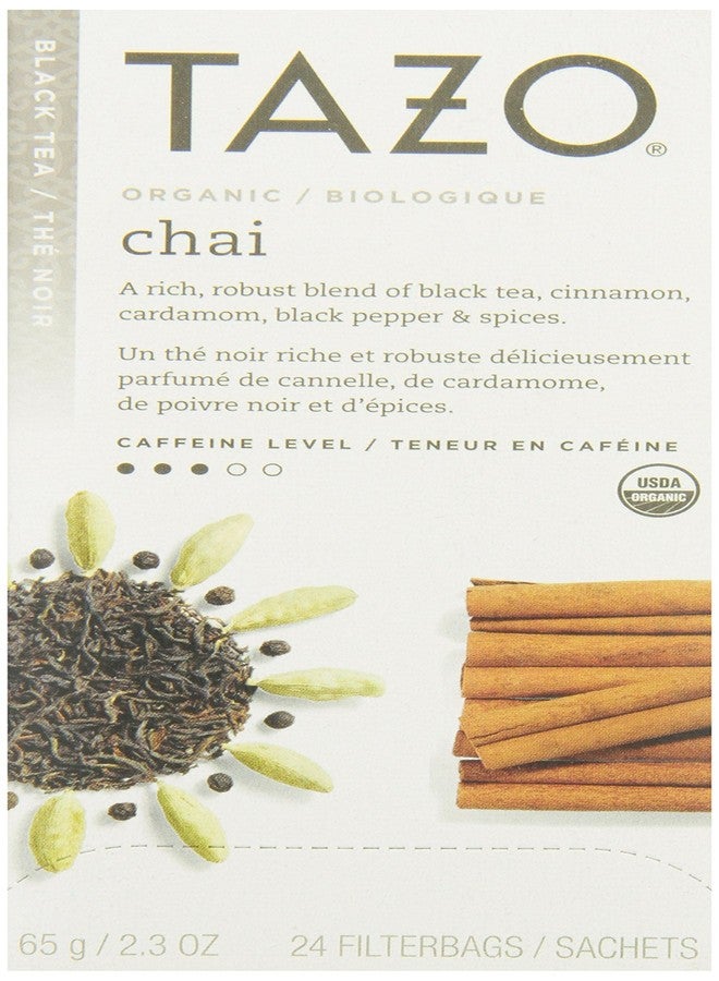 Tazo Organic Chai - 149904, Black Tea-24 Tea Bags-2.3oz/65g - Image 1