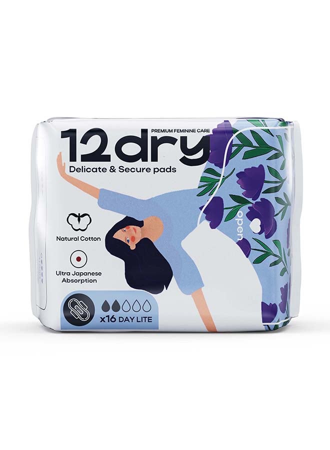 12dry Ultra Thin Sanitary Pads 16 Count Super Absorbent Leak Proof Odor Bacteria Protection Soft Breathable AirCool Technology FDA and FSC Certified for Start and End of Period 185mm Single Pack - Image 3
