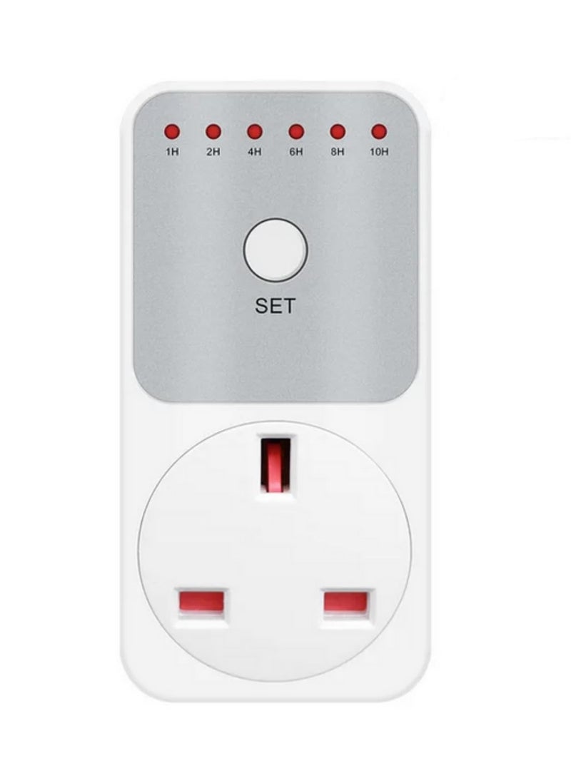 1pcs Electronic Wattmeter 10Hr Timer Switch Socket UK Plug Smart Countdown Energy Saving Controller Easy to Operate Avoid Overcharging Home Security Wide Application for Lights Fans AC  - Image 1