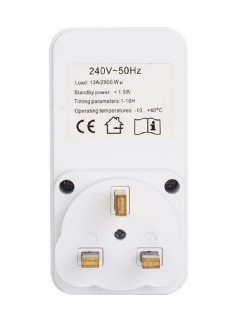 1pcs Electronic Wattmeter 10Hr Timer Switch Socket UK Plug Smart Countdown Energy Saving Controller Easy to Operate Avoid Overcharging Home Security Wide Application for Lights Fans AC  - Image 3