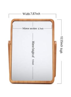 Cool Baby COOLBABY Portable Wooden Desk Mirror for Makeup Vanity Makeup Mirrors - Rectangle Wall-Mounted Mirrors Desk Mirrors for Living Room Bedroom Birthday Gifts  - Image 5