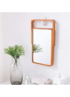 Cool Baby COOLBABY Portable Wooden Desk Mirror for Makeup Vanity Makeup Mirrors - Rectangle Wall-Mounted Mirrors Desk Mirrors for Living Room Bedroom Birthday Gifts  - Image 2