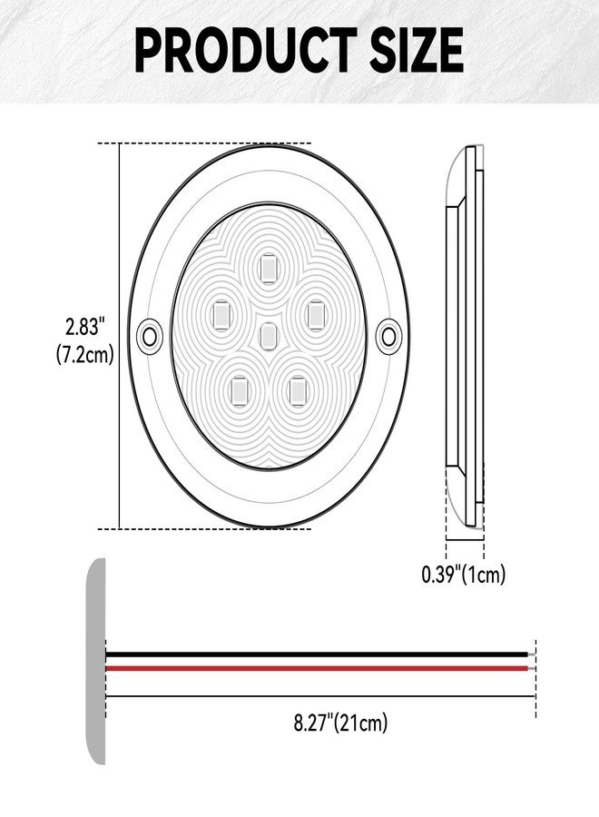 ULITECO Marine Courtesy Lights, IP68 Waterproof Boat Interior Lights for Stern Navigation Deck Courtesy Night Fishing, Stainless Steel Marine LED Lighting for Cockpit Pontoon Bass Sailboat(4PCS White) - Image 3