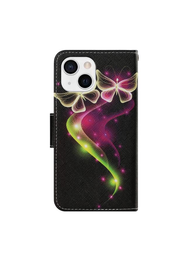 زبون جراب هاتف جلدي بنمط رسم ملون لهاتف iPhone 13 mini - Image 3