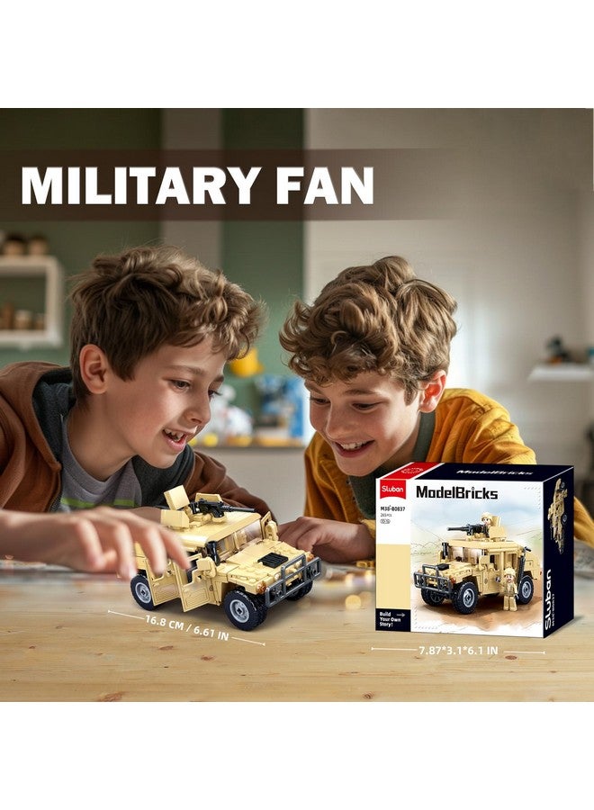 Sluban مجموعة مركبة عسكرية على الطرق الوعرة، مستوحاة من ألعاب الجيش في الحرب العالمية الثانية، مجموعة نموذجية، تشمل 2 شخصية جندي متحركة، هدايا للأولاد من عمر 6-12 وللبنات، متوافقة مع مجموعة الجيش من ليغو، 265 قطعة - Image 5