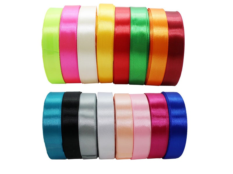 Assorted Solid Satin Fabric Ribbon 78 inch 400 YardsGift Package Wrapping Ribbon for Boutique FlowerHair Bow ClipsCraftingSewingWeddingChristmas Deco 20MM