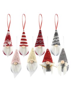 obmwang obmwang 8 Pack Christmas Gnomes Ornaments, Swedish Handmade Plush Gnomes Santa Elf Table Ornaments, Hanging Christmas Tree Decorations Home Decor  - Image 1