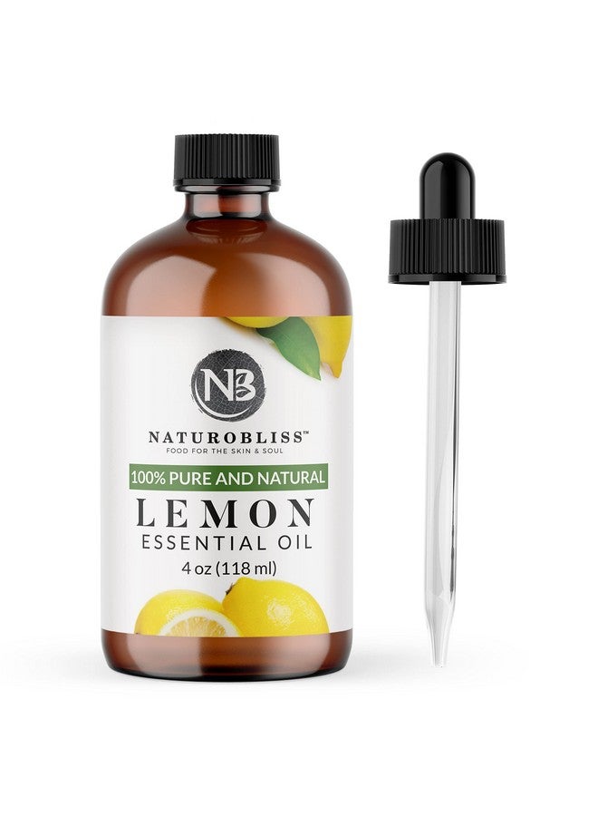 NaturoBliss NaturoBliss 100% Pure Lemon Essential Oil Therapeutic Grade Premium Quality (4 fl. oz) with Glass Dropper, Perfect for Aromatherapy - Image 1