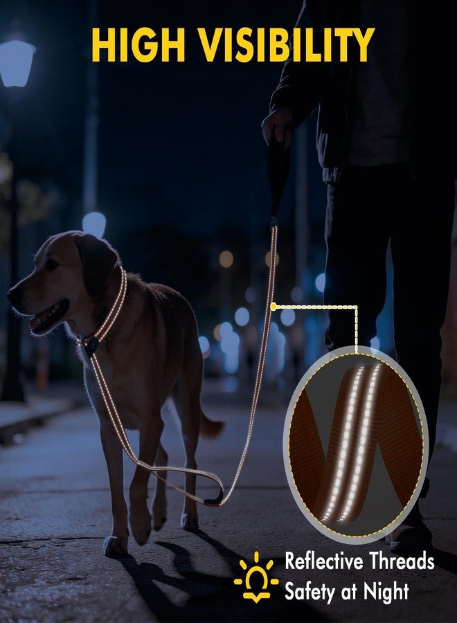 XiaZ طوق كلاب XiaZ بطول 6 أقدام مع طوق مسطح مريح ومقبض مبطن ناعم، طوق نايلون عاكس مزدوج المقبض مانع للشد للكلاب الصغيرة والمتوسطة والكبيرة، للتدريب على المشي والجري (برتقالي) - Image 4