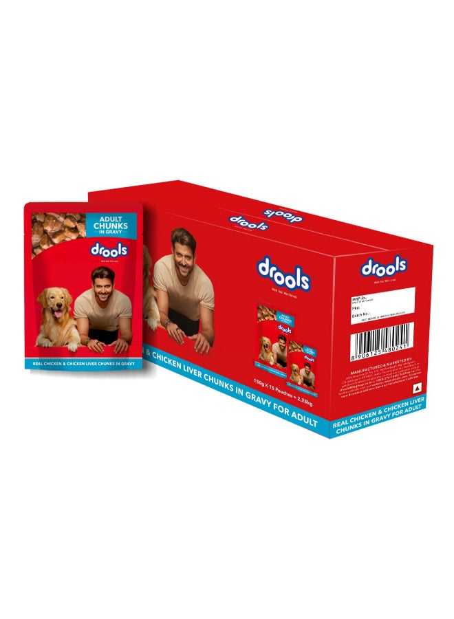 Drools قطع دجاج وكبد دجاج في صلصة طعام رطب للكلاب - Image 1