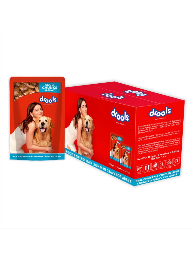 Drools Dog Chicken & Chicken Liver Chunks Gravy  Wet Food - Image 1