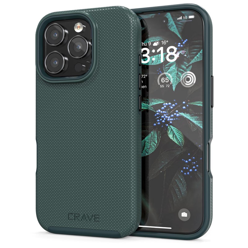 Crave Dual Guard Compatible with iPhone 16 Pro Case, Compatible with MagSafe Shockproof Protection Dual Layer Case for Apple iPhone 16 Pro (6.3") - Forest Green - Image 1
