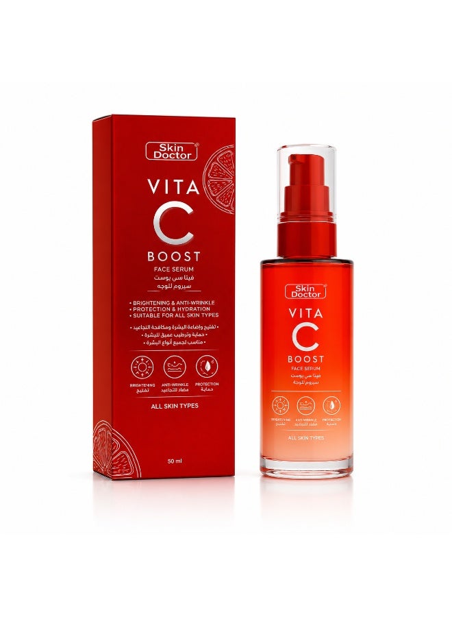 Skin Doctor Vita C Boost Face Serum with Vitamin C, Hyaluronic Acid & Aloe Vera, 50ml - Image 1