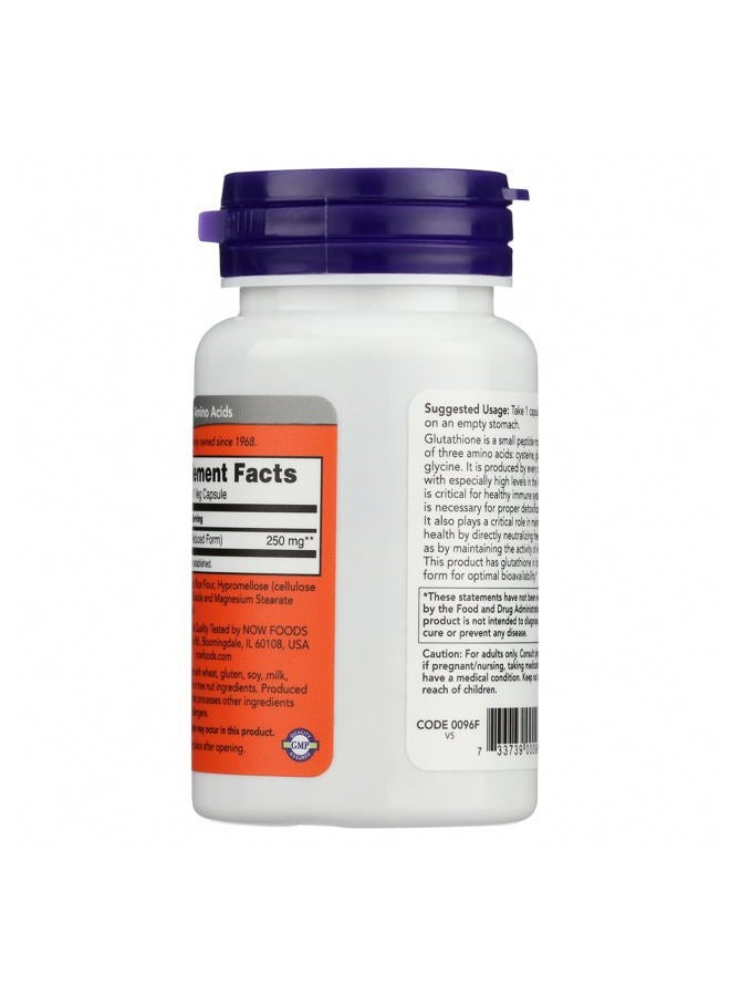 Now Foods, L Glutathione 250 Mg Veggie Capsules, 60 Count - Image 2