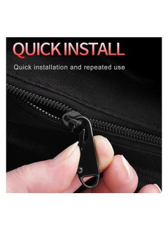 SYOSI Zipper Pull Replacement, Detachable Zipper Pull Tabs for Luggage Clothing Jackets Backpacks Boots Purse Coat, Zipper Repair Kit Zipper Slider Pull Tab Metal Zipper Head, 10 Pcs (Silver, Black, Gold)  - Image 2