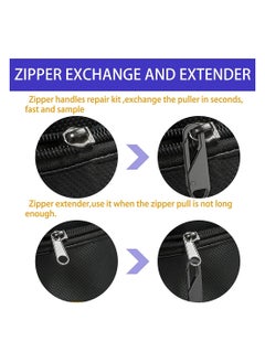 SYOSI Zipper Pull Replacement, Detachable Zipper Pull Tabs for Luggage Clothing Jackets Backpacks Boots Purse Coat, Zipper Repair Kit Zipper Slider Pull Tab Metal Zipper Head, 10 Pcs (Silver, Black, Gold)  - Image 3