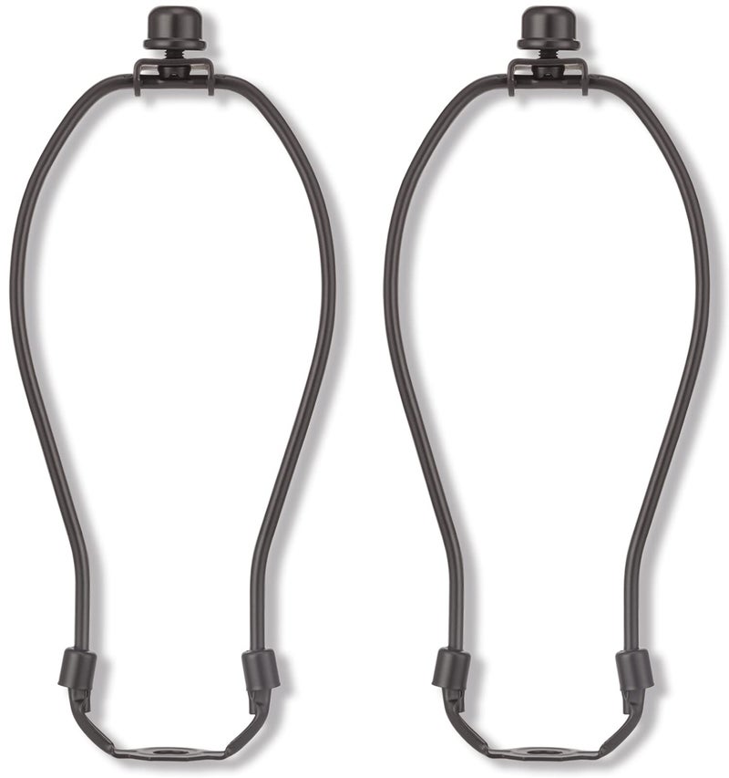 Qc 8 Inch Bronze Lamp Shade Harp Holder for Table and Floor Lamps, 2 Set Detachable Heavy Duty Lamp Shade Bracket with 3/8 Standard Saddle and Lamp Finial (Bronze) - Image 1