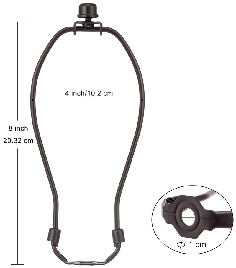Qc 8 Inch Bronze Lamp Shade Harp Holder for Table and Floor Lamps, 2 Set Detachable Heavy Duty Lamp Shade Bracket with 3/8 Standard Saddle and Lamp Finial (Bronze) - Image 3
