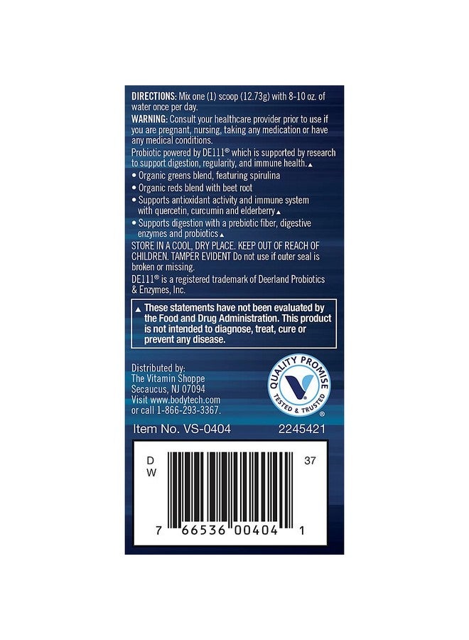 BODYTECH Greens + Reds Powder a" Superfood & Digestion Support a" Citrus (30 Servings) - Image 3