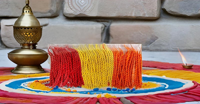 On Blow Long Cotton Double Thread Wicks for Pooja Lamps 540 Wicks Pack of 60 x 9 Packets Each Pack has 60 Wicks 20 Red 20 Yellow 20 Orange - Image 3