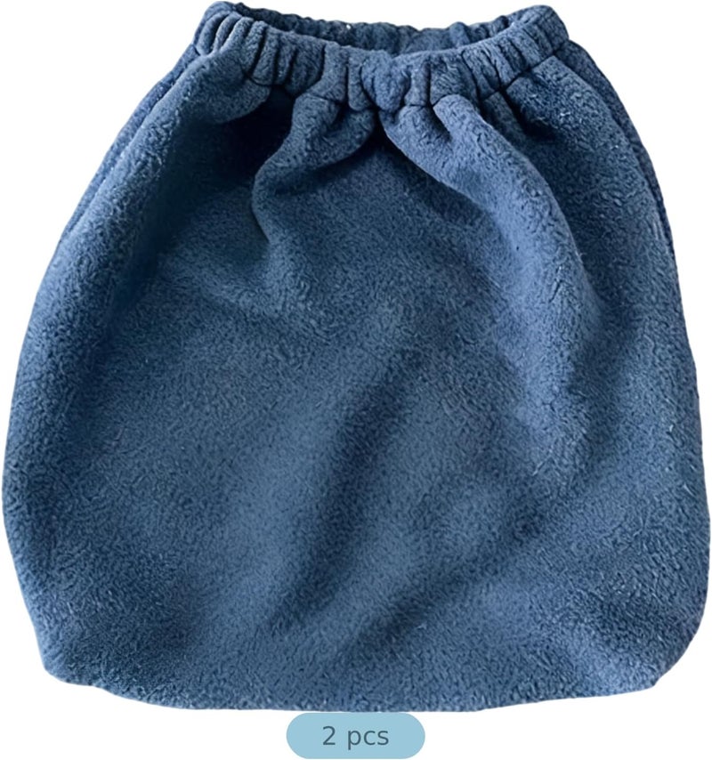 2 Pcs Plush Horse Stirrup Bag Set, 7.87 in Equine Iron Covers, Thickened Scratch-Resistant Saddle Footrests, Elastic Drawstring, Blue Iron Savers for Horseback Riding - Image 4