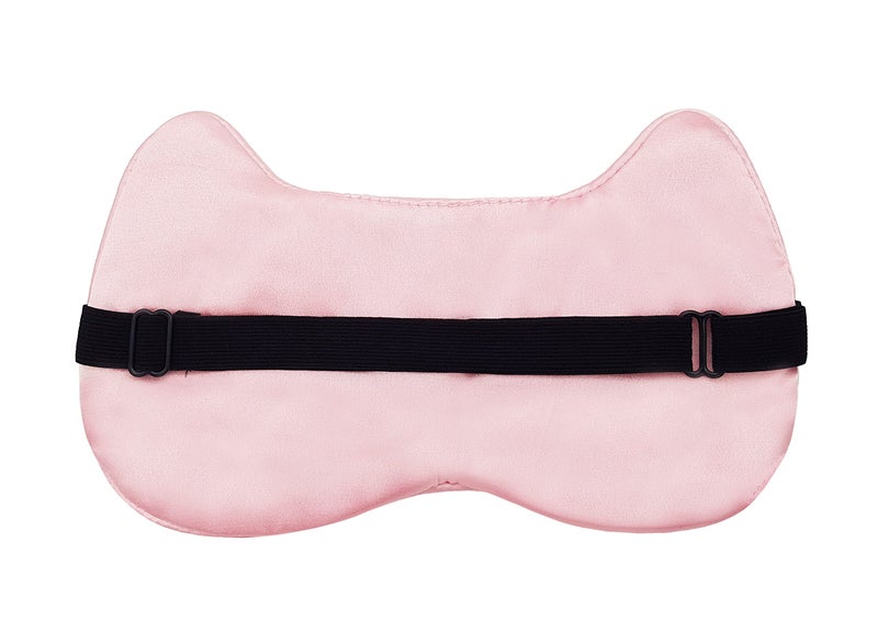 Jenna™ Natural Silk Kitty Design Sleep Mask Cover for Insomnia, Puffy Eyes and Dark Circles With Gel (BabyPink) - Image 2