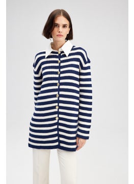 Touche Gold Buttoned Striped Cardigan  - Image 2