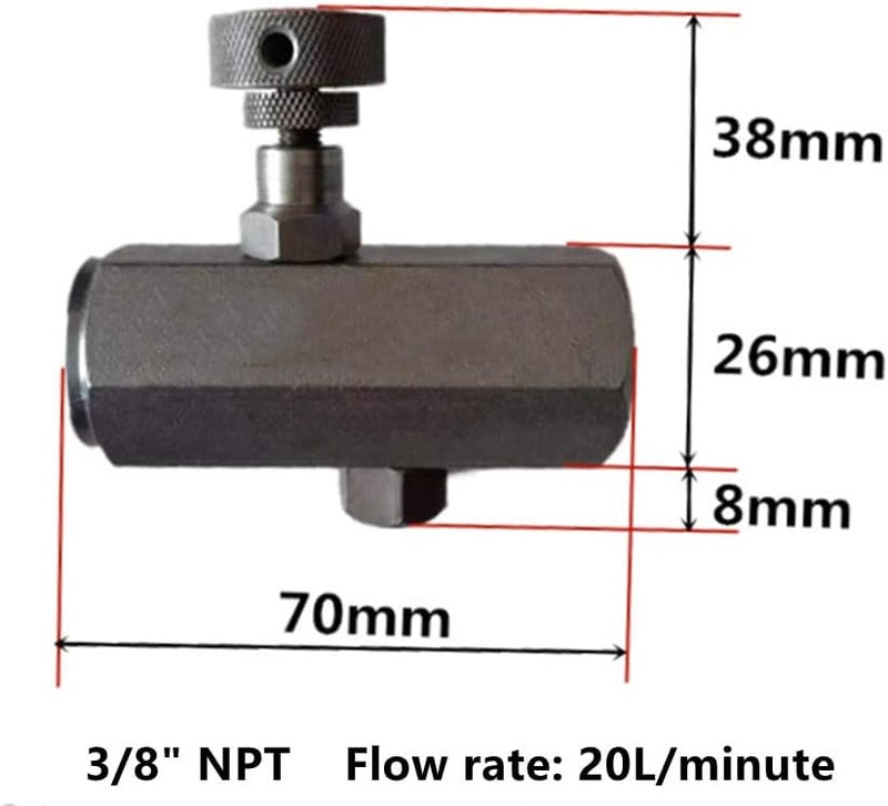 YACO VALVE Flow Control Throttle Check Valve 3/8" NPT 3000PSI Carbon Steel Hydraulic - Image 2