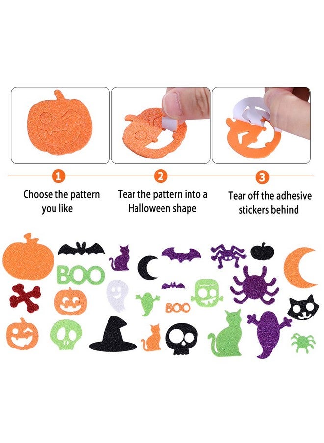 ماكس فن ملصقات إسفنجية لامعة من ماكس فن، 700 قطعة، ملصقات إسفنجية لامعة لعيد الهالوين، ملصقات يدوية الصنع للأطفال، زينة الهالوين، لوازم الحفلات (هالوين) - Image 2