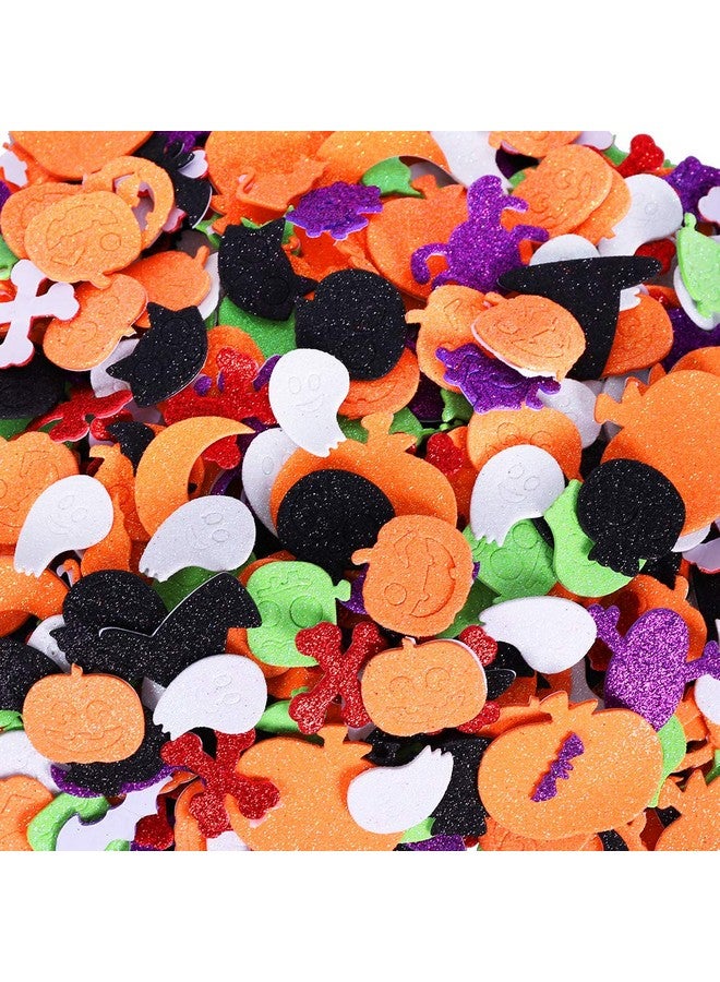 ماكس فن ملصقات إسفنجية لامعة من ماكس فن، 700 قطعة، ملصقات إسفنجية لامعة لعيد الهالوين، ملصقات يدوية الصنع للأطفال، زينة الهالوين، لوازم الحفلات (هالوين) - Image 3