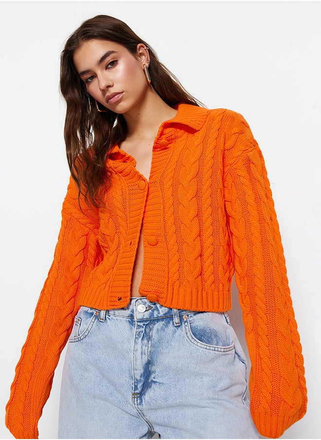 Orange Crop Button Detailed Polo Neck Knitwear Cardigan TWOAW22HI0448 - pzsku/Z4A56855BEE6AA8B11A56Z/45/_/1730941496/7d37fce3-f6a9-4153-90db-e73f1b10e276
