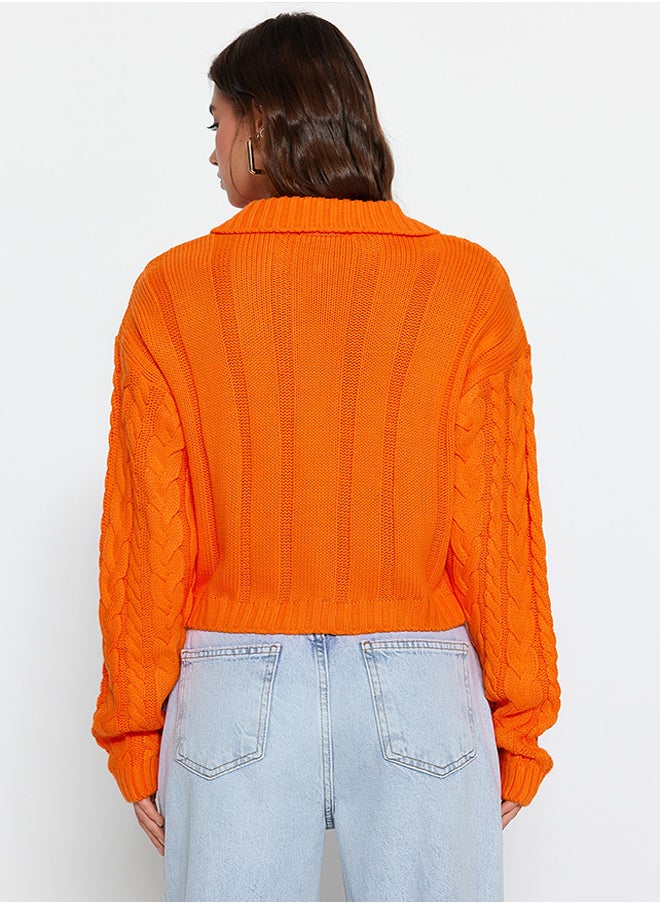 Orange Crop Button Detailed Polo Neck Knitwear Cardigan TWOAW22HI0448 - pzsku/Z4A56855BEE6AA8B11A56Z/45/_/1730941500/7efea828-852b-4fa0-847a-9a77452ae334
