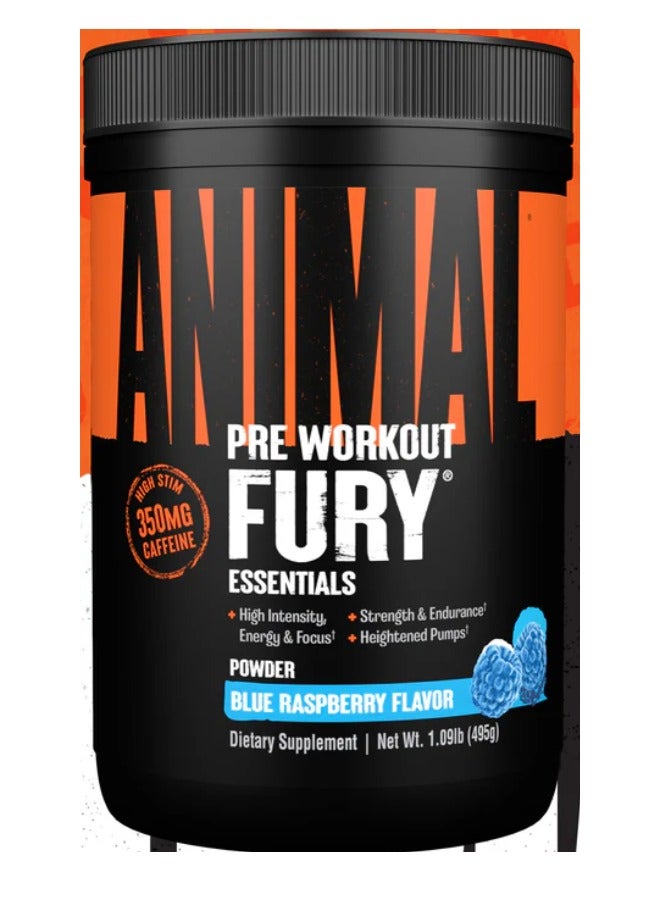 UNIVERSAL NUTRITION مسحوق أنيمال فيوري قبل التمرين - مكمل طاقة وتركيز بنكهة توت أزرق، 30 حصة - Image 1