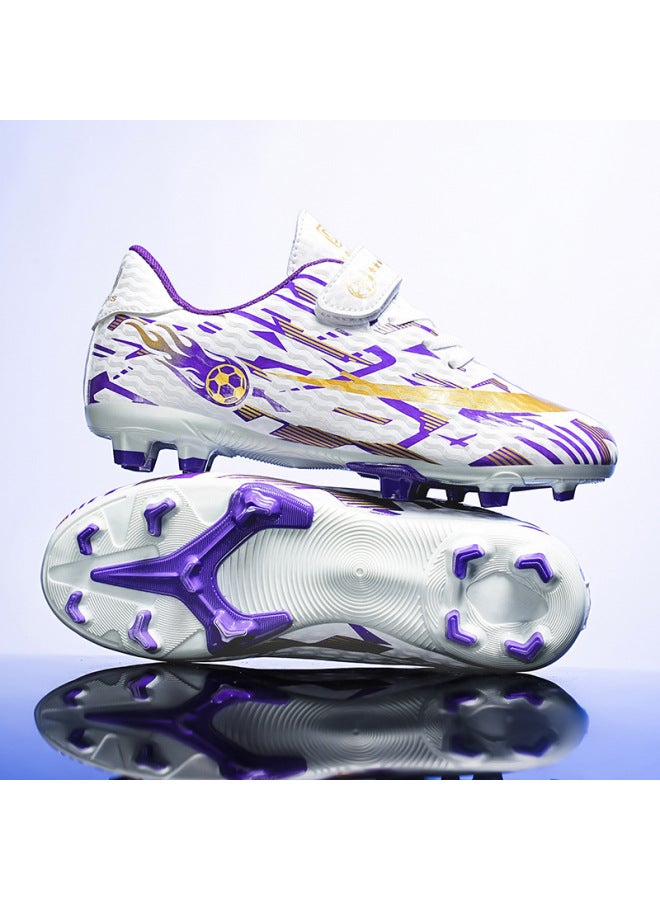 Children's Soccer Shoes With Long And Short Studs, Non-slip Training Shoes For Boys And Girls, With Velcro Fasteners, Suitable For Artificial Turf