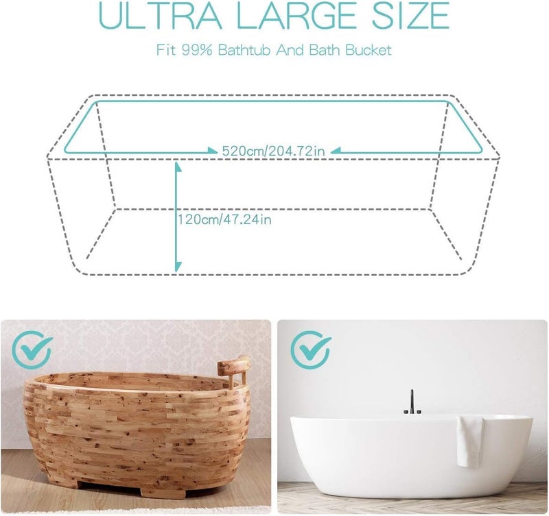AGPtek 12 عبوة غطاء حوض استحمام disposable، غطاء حوض استحمام كبير كيس بلاستيكي للصالون، المنزل والفنادق (102 × 47 بوصة) - Image 5