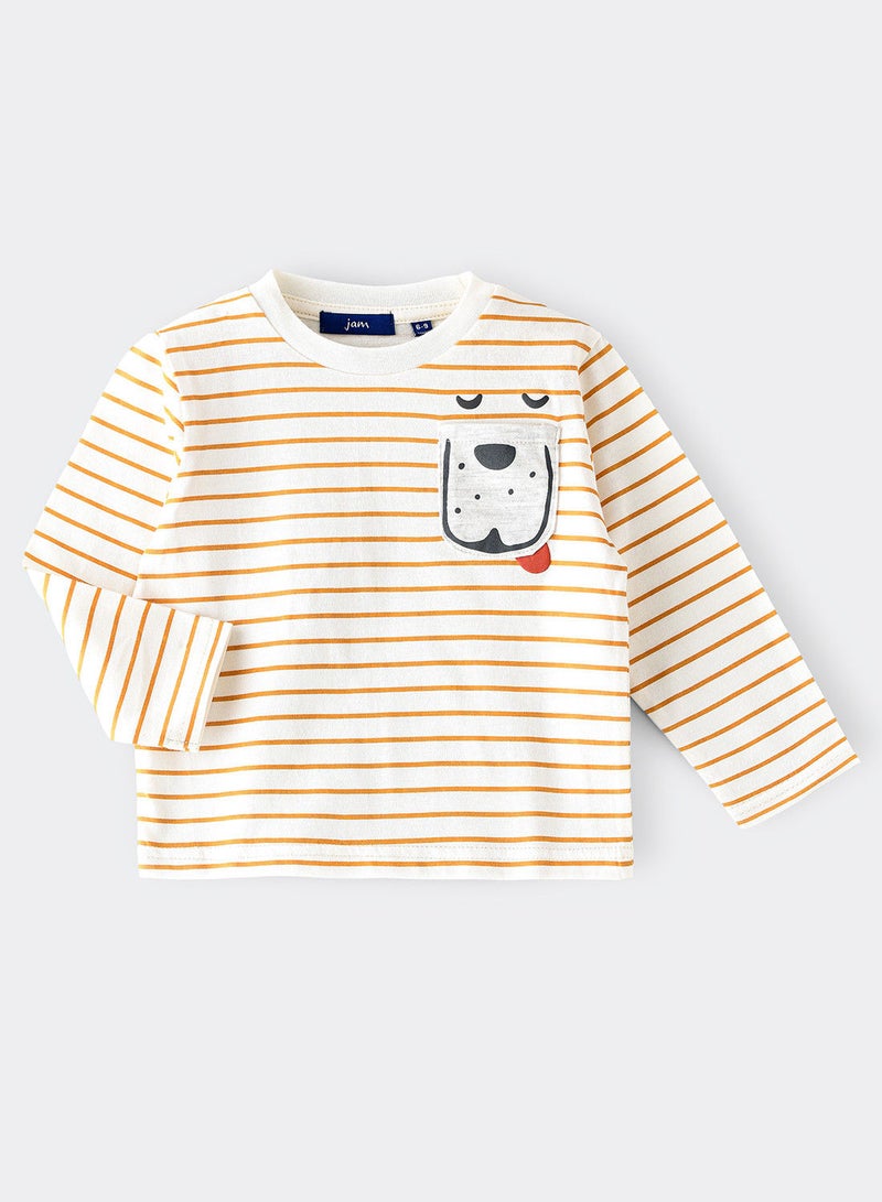 JAM Knit t-shirt with stripes - Image 1