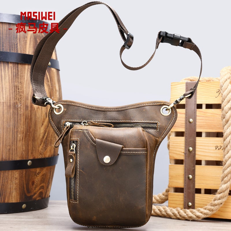 Mobile Phone Bag Men'S Leather Waist Bag Multi-Functional Large Capacity Men'S Work Site Cowhide Waist Bag - Image 2