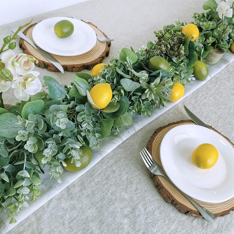 Winlyn 28 Pcs Fake Lemon Artificial Fruits Vivid Green and Yellow Lemon Mixed Set Lifelike Simulation Fruit for Home House Kitchen Party Decoration - Image 4